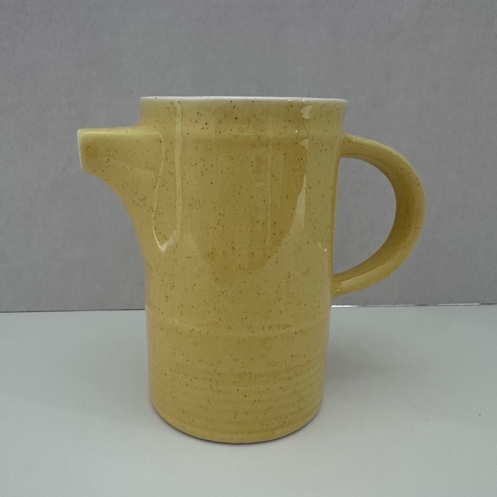 Vintage Brendan Erin Stone  Yellow Speckled Pitcher Made in Arklow Ireland